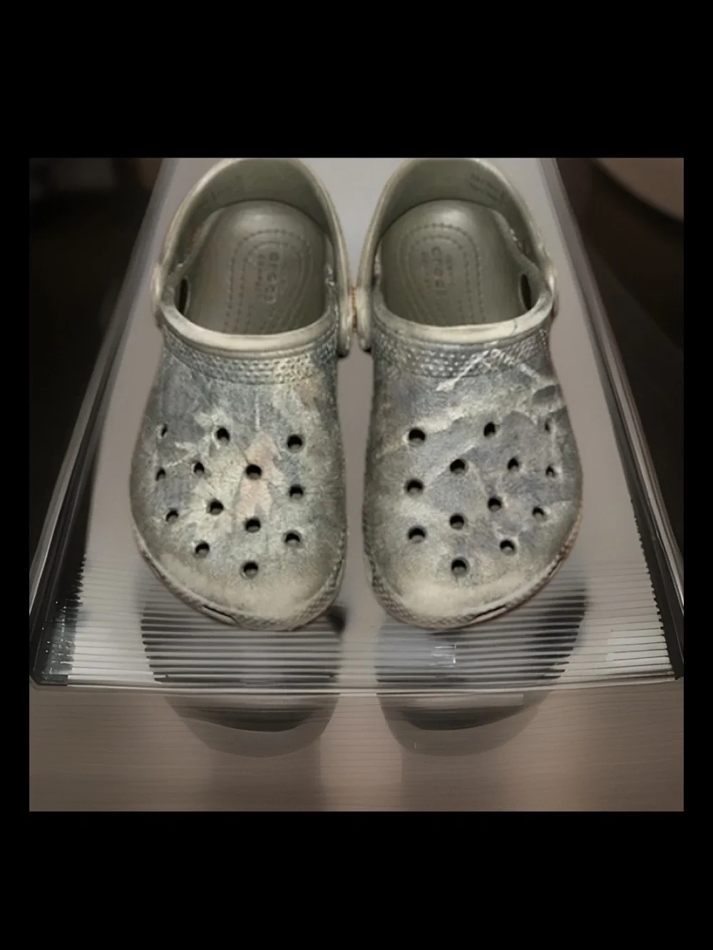 Crocs Camouflage Toddlers Classic Slip On Croc Sandals Shoes Clog in Gray